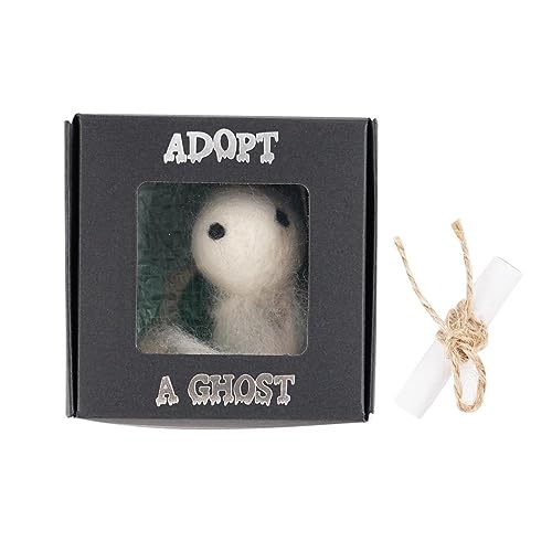IUYQY Adopt A Ghost,Cute White Wool Felt Ghost and Tiny Scroll Set Mini Plush Stuffed Ghost Doll Funny for Lovers Who Love Ghost Stories, Spooky Movies von IUYQY