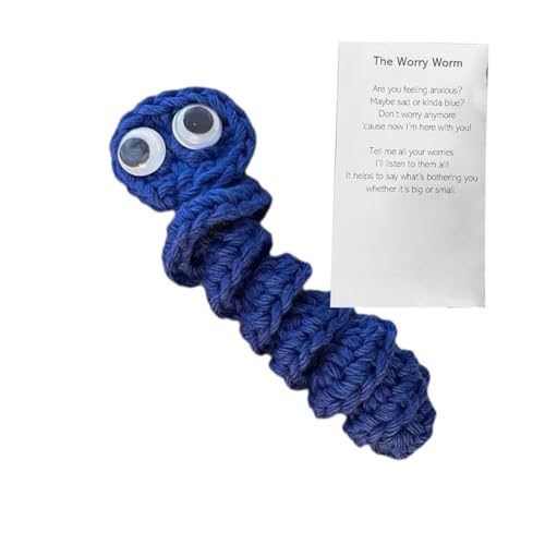 IUYQY Emotional Support Worm Crochet Positive Worm Crochet Gift with Card, Gift Handmade Pocket Kn Funny Token, Hug Crochet von IUYQY
