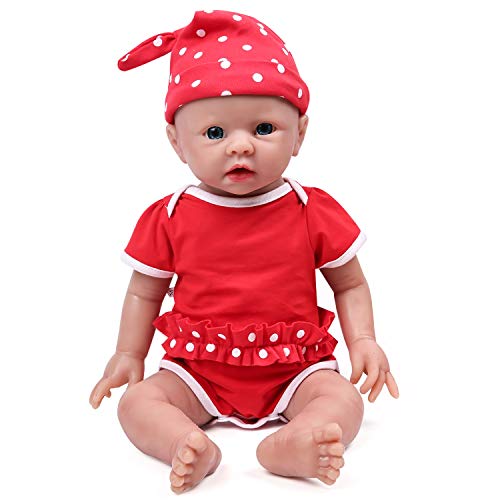 IVITA Ganzkörper Silikon Reborn Baby Puppe Neugeborenes Baby Puppe echte Baby Doll handgemachte Blaue Augen weiche Babypuppe Mädchen (WB1519-48cm-3791g-Junge) von IVITA