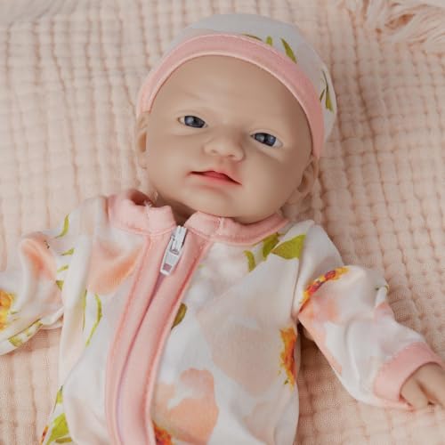 IVITA Ganzkörper Silikon Reborn Baby Puppe Offener Mund Neugeborene Babypuppe Kann Schnuller Fressen Mädchen (WG1587-30CM) von IVITA