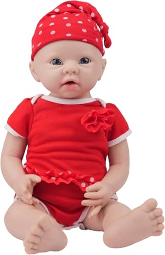 IVITA Ganzkörper Silikon Reborn Baby Puppe Offener Mund Neugeborene Babypuppe Kann Schnuller Fressen Mädchen Weich 40CM von IVITA