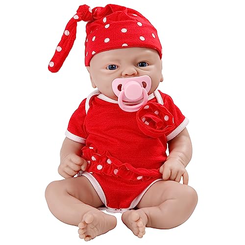IVITA Ganzkörper Silikon Reborn Baby Puppe Offener Mund Neugeborene Babypuppe Zwillinge Babypuppe Weiche Babypuppe Kann Schnuller Fressen (WG1512CT unbemalte Puppe-36cm-1760g-Mädchen) von IVITA