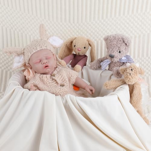 IVITA Ganzkörper Silikon Reborn Baby Puppe Offener Mund Neugeborene Babypuppe Zwillinge Babypuppe Weiche Babypuppe Kann Schnuller Fressen Mädchen von IVITA