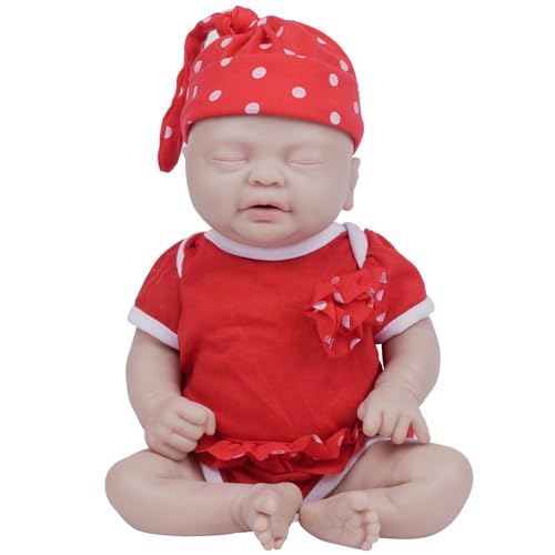 IVITA Ganzkörper Silikon Reborn Baby Puppe Offener Mund Neugeborene Babypuppe Zwillinge Babypuppe Handgemachte Blaue Augen Weiche Babypuppe (WG1535-35cm-1604g-Mädchen) von IVITA