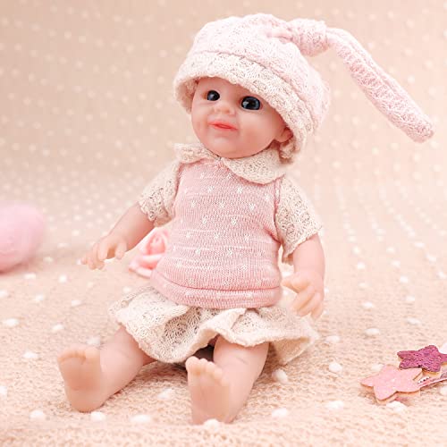 IVITA Mini Ganzkörper Silikon Reborn Baby Puppe Neugeborenes Baby Puppe Echte Baby Doll Handgemachte Weiche Babypuppe Mädchen (WG1570-16cm-116g-Mädchen) von IVITA