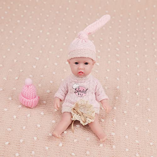 IVITA Mini Ganzkörper Silikon Reborn Baby Puppe Neugeborenes Baby Puppe Echte Baby Doll Handgemachte Weiche Babypuppe Mädchen (WG1571-17cm-126g-Mädchen) von IVITA