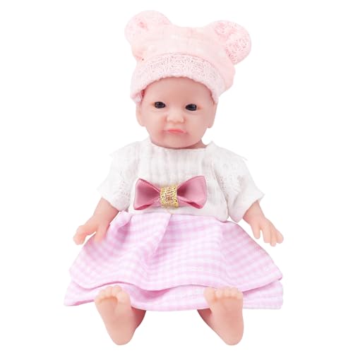 IVITA Mini Ganzkörper Silikon Reborn Baby Puppe Neugeborenes Baby Puppe Echte Baby Doll Handgemachte Weiche Babypuppe Mädchen (WG1572-16.5cm-123g-Mädchen) von IVITA