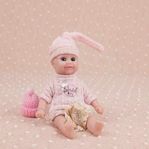 IVITA Mini Ganzkörper Silikon Reborn Baby Puppe Neugeborenes Baby Puppe Echte Baby Doll Handgemachte Weiche Babypuppe Mädchen (WG1573-16cm-121g-Mädchen) von IVITA