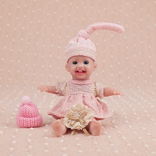 IVITA Mini Ganzkörper Silikon Reborn Baby Puppe Neugeborenes Baby Puppe Echte Baby Doll Handgemachte Weiche Babypuppe Mädchen (WG1574-16cm-120g-Mädchen) von IVITA
