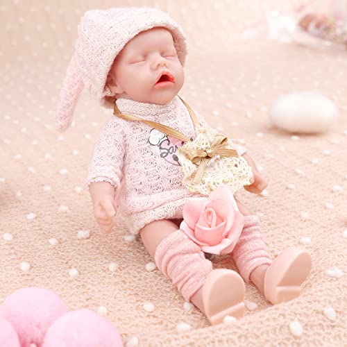 IVITA Mini Ganzkörper Silikon Reborn Baby Puppe Neugeborenes Baby Puppe Echte Baby Doll Handgemachte Weiche Babypuppe Mädchen (WG1575-16cm-117g-Mädchen) von IVITA