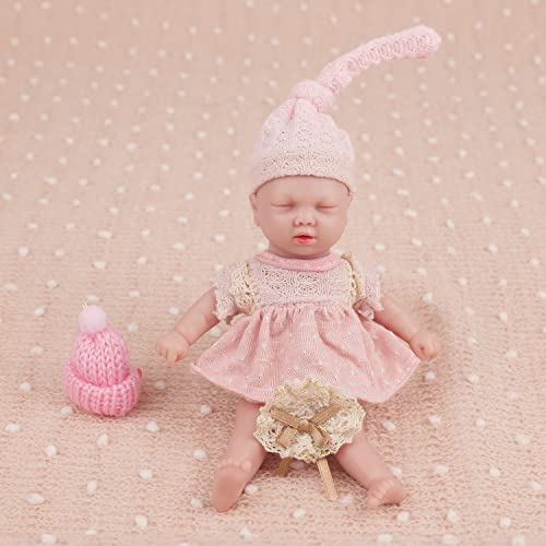 IVITA Mini Ganzkörper Silikon Reborn Baby Puppe Neugeborenes Baby Puppe Echte Baby Doll Handgemachte Weiche Babypuppe Mädchen (WG1577-16cm-125g-Mädchen) von IVITA