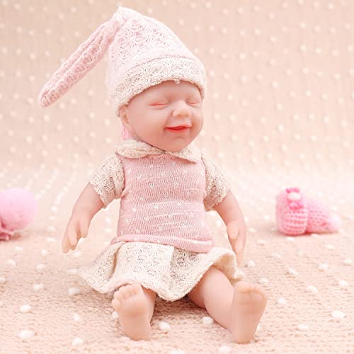 IVITA Mini Ganzkörper Silikon Reborn Baby Puppe Neugeborenes Baby Puppe Echte Baby Doll Handgemachte Weiche Babypuppe Mädchen (WG1579-16cm-130g-Mädchen) von IVITA
