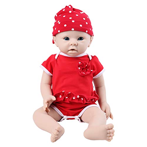 IVITA Unbemalte Ganzkörper Silikon Reborn Babypuppe Realistisch Neugeborenes Echte Baby Doll Handgemachte Lebensechte Blaue Augen Mädchen (WG1519 unbemalte Puppe-48cm-3791g-Mädchen) von IVITA