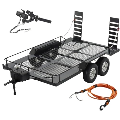 IVLAZLRG 1/10 Maßstab Metal RC Trailer kompatibel mit 1/10 RC Crawler TRX6 -Zubehör von IVLAZLRG