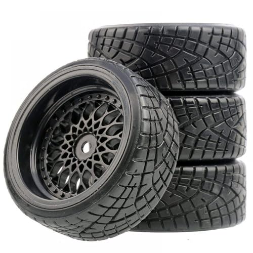 IVLAZLRG 1/10 Skala RC Onroad Drift Car Wheel und Reifenset kompatibel mit FW06 D4 D5 TT02(Black A osffset 6mm) von IVLAZLRG