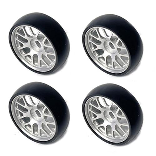 IVLAZLRG 1/28 Skala RC Car Metall Wheel Wheel Rand Reifen 26 5mm Festdrift kompatibel mit 284131 K969 K979 K989 Z Modell Gelb(White) von IVLAZLRG