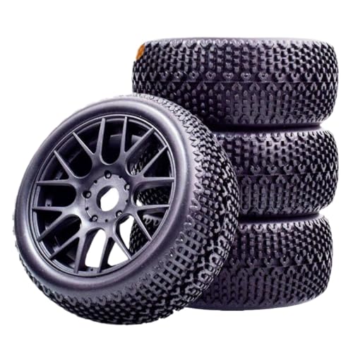 IVLAZLRG 1/8 Skala RC -Buggy -Räder und Reifen Set von 4 kompatibel mit Inferno ve MP9 I Vorza Hyper(Black A 4pcs) von IVLAZLRG