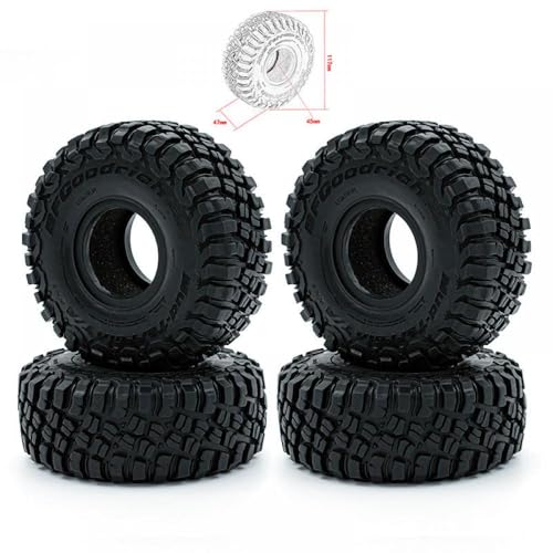 IVLAZLRG 1,9/2,2 -Zoll -Gummireifen für 1:10 RC Rock Crawlers kompatibel mit Bronco D110 90046 CC01 TF2 YK Set von 4(1.9 as show5 4pcs) von IVLAZLRG