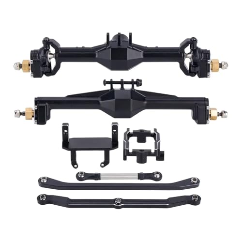 IVLAZLRG 10 -mm -Diamant -CNC -Portalachse mit Lay Down -Servohalterung und Verbindungen, die mit 1/18 RC -Crawler -Achsen -Upgrade -Teilen kompatibel sind(Black-1Set) von IVLAZLRG