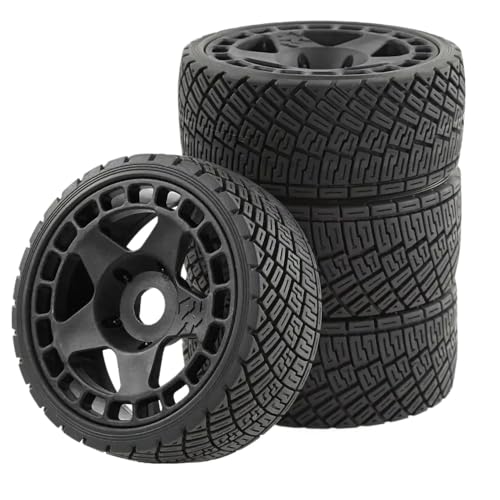 IVLAZLRG 100 mm 1/8 1/7 RC Off-Road Buggy Wheel Tire kompatibel mit 17mm-Sechserkrankungen für Talion und andere Modelle(Black 4pcs) von IVLAZLRG