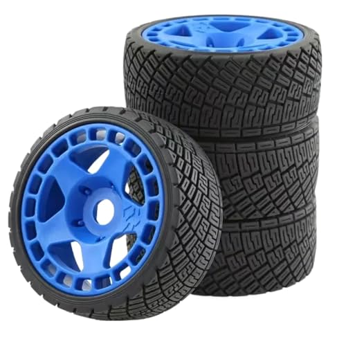IVLAZLRG 100 mm 1/8 1/7 RC Off-Road Buggy Wheel Tire kompatibel mit 17mm-Sechserkrankungen für Talion und andere Modelle(Blue 4pcs) von IVLAZLRG