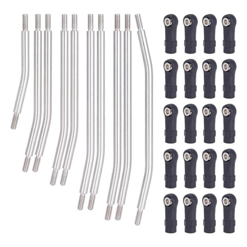 IVLAZLRG 10pcs Universal Edelstahl -Stahlverknüpfungsstange Set mit Kugelende für 1/10 Skala RC Crawler Vehicles Radstand 313/324 mm Upgrade -Teile(324mm) von IVLAZLRG
