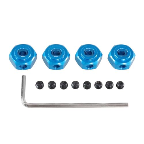 IVLAZLRG 12 mm Sechskantmetallanschluss für 1/10 10208 und 1/12 Skala RC -Cars kompatibel mit H12Y H12Y+ Models Upgrade -Teile Ersatzzubehör(Blue) von IVLAZLRG