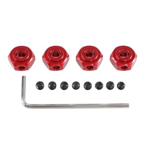 IVLAZLRG 12 mm Sechskantmetallanschluss für 1/10 10208 und 1/12 Skala RC -Cars kompatibel mit H12Y H12Y+ Models Upgrade -Teile Ersatzzubehör(Red) von IVLAZLRG