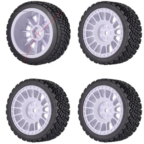 IVLAZLRG 12mm-Hex-Räder und Reifen für Rallye mit 1/10-Skala und Drift on-Road Racing Cars, die mit TT02 kompatibel sind(AX-2206 White) von IVLAZLRG