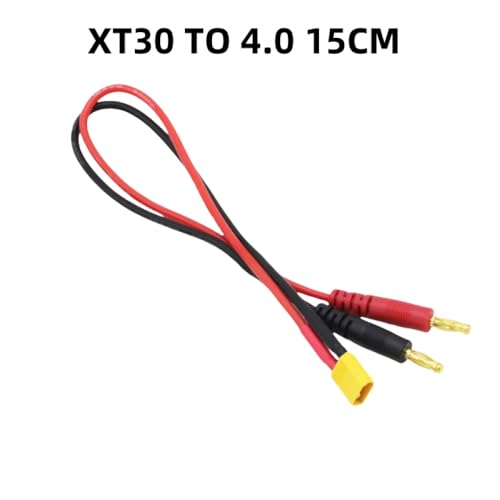 IVLAZLRG 15/30 cm Modellflugzeug B6 Ladegerät kompatibel mit XT30 XT60 XT90 EC3 EC5 TRX -Plug -Stecker T Stecker zum 4,0 -mm -Bananenkopf(XT30 to 4.0 15cm) von IVLAZLRG