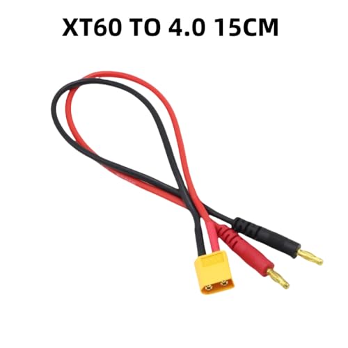 IVLAZLRG 15/30 cm Modellflugzeug B6 Ladegerät kompatibel mit XT30 XT60 XT90 EC3 EC5 TRX -Plug -Stecker T Stecker zum 4,0 -mm -Bananenkopf(XT60 to 4.0 15cm) von IVLAZLRG