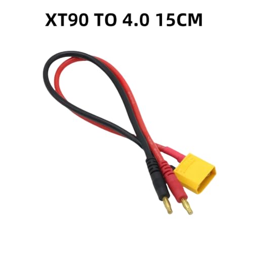 IVLAZLRG 15/30 cm Modellflugzeug B6 Ladegerät kompatibel mit XT30 XT60 XT90 EC3 EC5 TRX -Plug -Stecker T Stecker zum 4,0 -mm -Bananenkopf(XT90 to 4.0 15cm) von IVLAZLRG