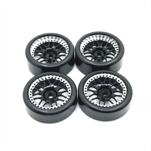 IVLAZLRG 27mm Metall -Upgrade -Driftradreifen kompatibel mit 1/28 RC -Autos Zwei Breite Zwei schmale Ersatzteile(Black) von IVLAZLRG