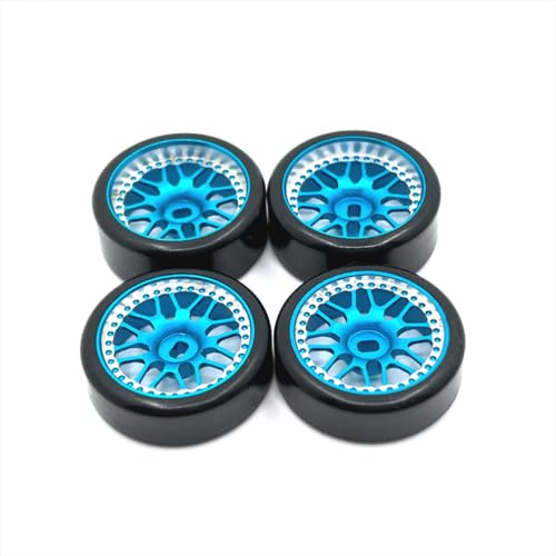 IVLAZLRG 27mm Metall -Upgrade -Driftradreifen kompatibel mit 1/28 RC -Autos Zwei Breite Zwei schmale Ersatzteile(Sky Blue) von IVLAZLRG