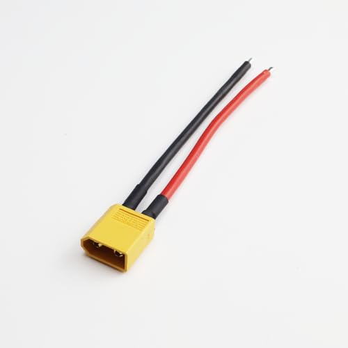 IVLAZLRG 2pcs / 7pcs XT60 männlicher/weiblicher Steckeranschluss 14AWG 10 cm Flexibler Draht für RC Lipo Motor -Teile, die mit DIY -Projekten kompatibel sind(2pcs XT60 M) von IVLAZLRG