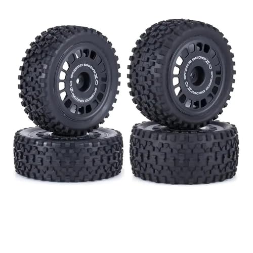 IVLAZLRG 4 PCs 88 mm Off-Road-Buggy-Reifen kompatibel mit 1/10 104001 TT-02B DT-02 RC Car Racing Felgen Teile(Black) von IVLAZLRG