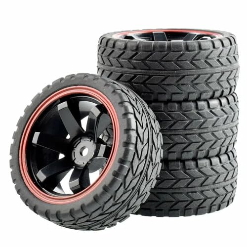 IVLAZLRG 4-teiliger Satz RC-Flat-Rennreifen und Räder, die mit 1/10-Skala-Autos kompatibel sind(Tyre 4pcs) von IVLAZLRG