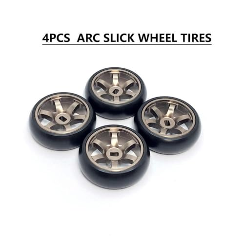 IVLAZLRG 4PCS Metall Wheel Bogen Slick -Reifen kompatibel mit 1/28 RC -Autos, einschließlich 284131 K969 K989 für Drift -Rennen(4PCS ARC Wheel TIRE) von IVLAZLRG