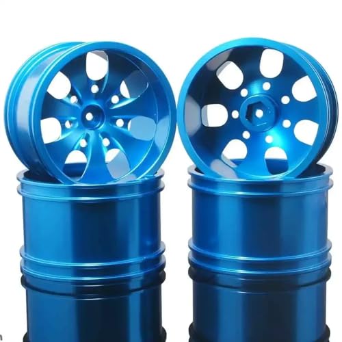IVLAZLRG 4PCS RC Aluminiumfelgen kompatibel mit 1:10 Modellen D: 78 mm W: 50 mm(Blue 4pcs) von IVLAZLRG