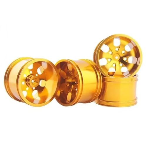 IVLAZLRG 4PCS RC Aluminiumfelgen kompatibel mit 1:10 Modellen D: 78 mm W: 50 mm(Gold 4pcs) von IVLAZLRG