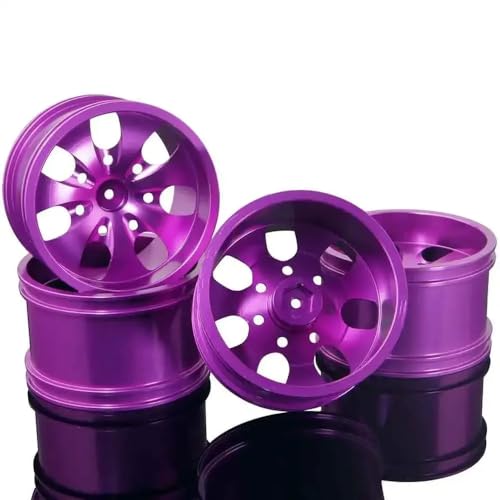 IVLAZLRG 4PCS RC Aluminiumfelgen kompatibel mit 1:10 Modellen D: 78 mm W: 50 mm(Purple 4pcs) von IVLAZLRG