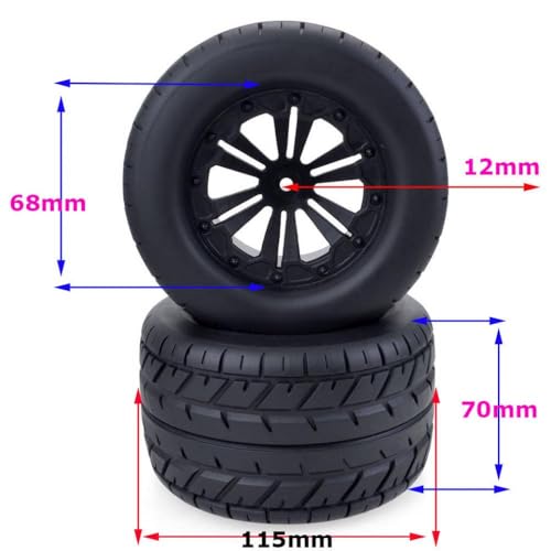 IVLAZLRG 4pcs 1:10 115 mm 110 mm kurzer Kursrad Rand und Reifen, die mit LRP RC -Autos kompatibel sind(10030) von IVLAZLRG