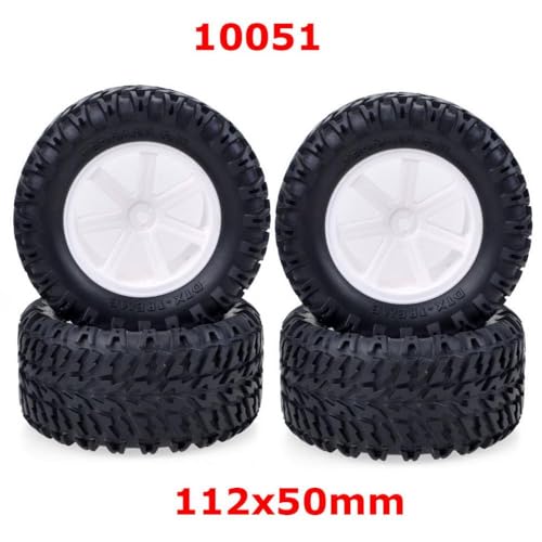 IVLAZLRG 4pcs 110 mm 112 mm Gummireifen und Felgen für 1/10 RC Offroad-Autos mit 12-mm-Hex-Hub-Kompatibilität(10051) von IVLAZLRG