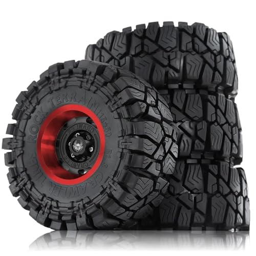 IVLAZLRG 4pcs 115 mm Metall 1,9 -Zoll -Perldlock -Rand -Rand -Reifen -Reifen -Set kompatibel mit 1/10 RC -Crawler -Fahrzeugen Wraith RR10 YK4082 von IVLAZLRG