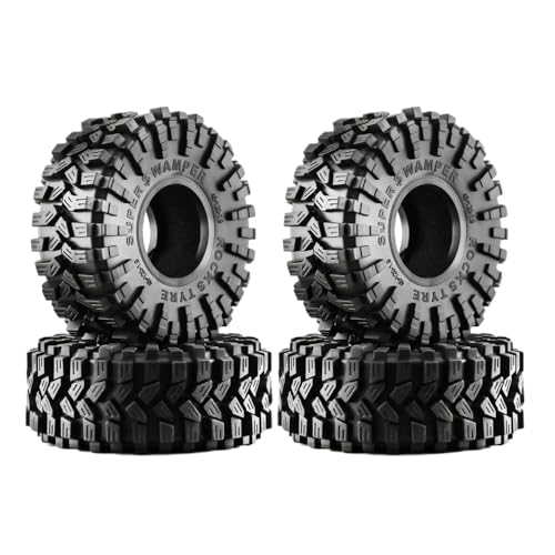 IVLAZLRG 4pcs 120 mm 1,9 Zoll Metall Beadlocke Rad Rand und Gummi -Reifen -Set kompatibel mit 1/10 RC -Crawler -Fahrzeugen(4pcs tire) von IVLAZLRG