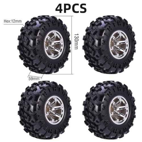 IVLAZLRG 4pcs 12mm Hub kompatibel 1/10 Buggy RC -Autoreifen und Räder für 120 mm 125 mm 130 mm Crawler -Modelle(Type5 130 59mm) von IVLAZLRG