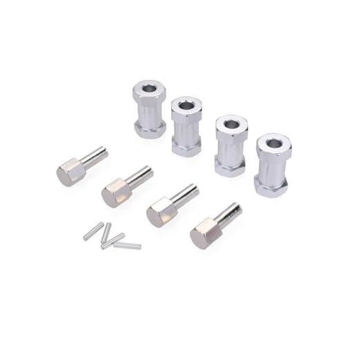 IVLAZLRG 4pcs 12mm Sechskantrad -Hub -Antriebsantriebsadapter 20/25mm Verlängerung Koppler kompatibel mit 1/10 RC -Auto -Crawler(20mm Silver) von IVLAZLRG