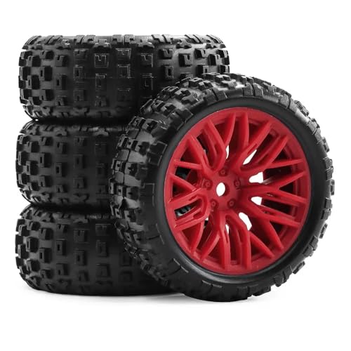 IVLAZLRG 4pcs 67mm Gummireifen mit 12 -mm -Sechserkrankungen kompatibel mit 1/18 Grom 2S RC -Autozubehör kompatibel(Red) von IVLAZLRG