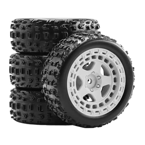 IVLAZLRG 4pcs 69 mm Gummireifen mit 12 mm -Sechskantemaschinenkompatibel mit 1/18 2S Grom RC -Autokauto -Teilen Zubehör(White) von IVLAZLRG