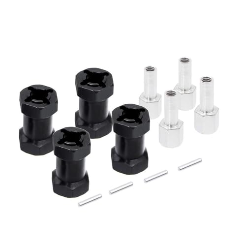 IVLAZLRG 4pcs Aluminium 12mm Sechskantrad -Hub -Antriebsadapter 15 mm 20 mm 25 mm Verlängerungskombiner für 1 10 Skala RC Car Crawler kompatibel mit verschiedenen Modellen wie SCX 10(Black 20mm) von IVLAZLRG